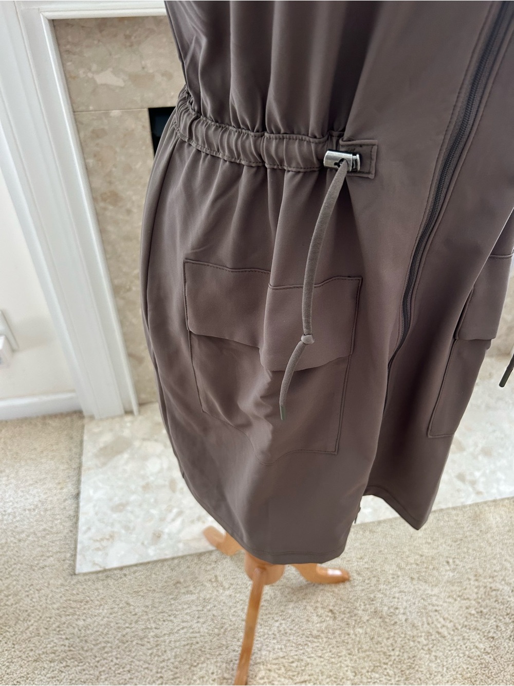 Beyond Yoga Neutral Zip Hoodie Jacket in Taupe - Picture 4 of 9